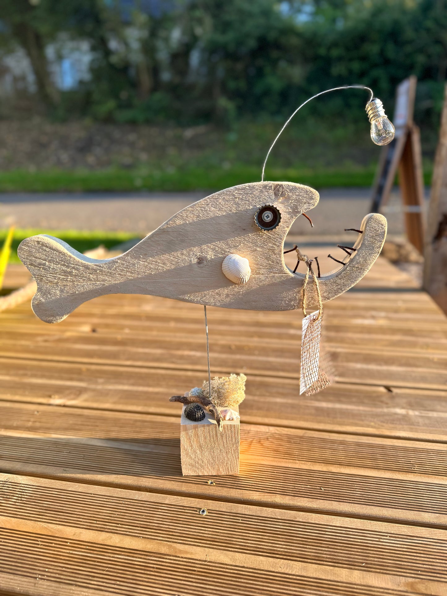 Sculpture poisson lanterne 45cmx45 cm