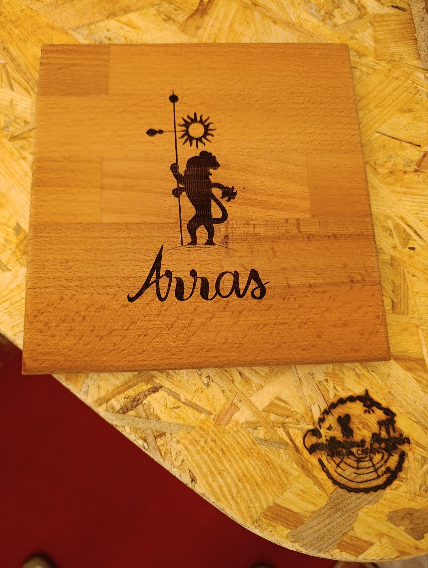 Dessous de plat "Lion d'Arras"20x20cm