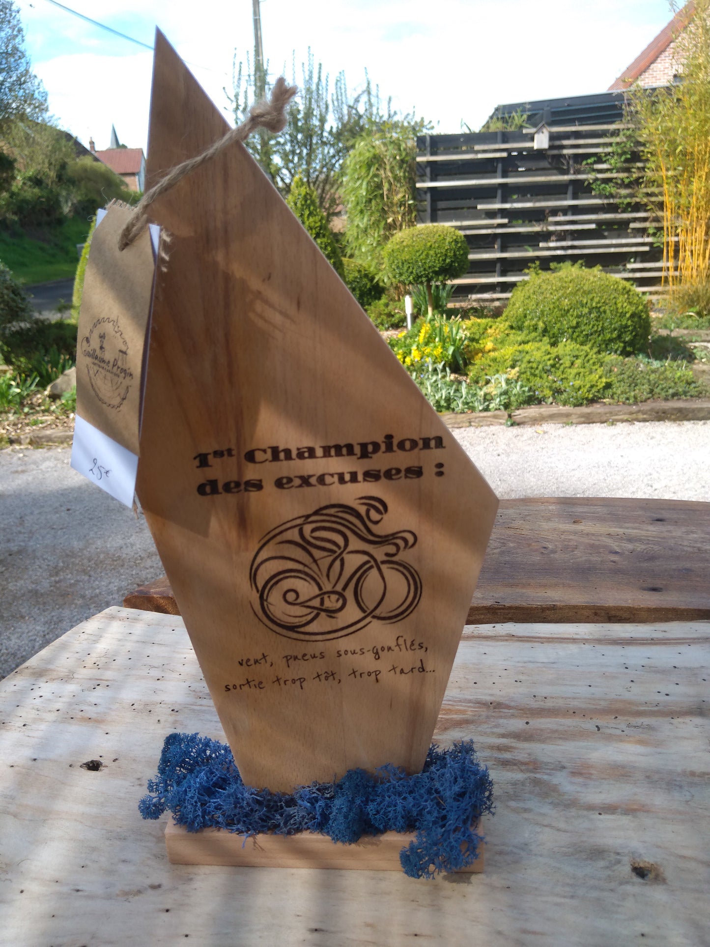 Trophée humoristique "vélo"