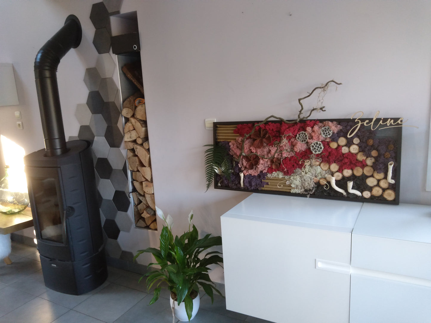 Cadre végétal stabilisé – Élégance Girly 110x45cm x4cm