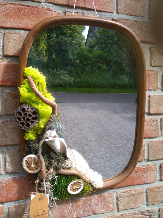 Miroir  végétal ovoïde 50x36cm