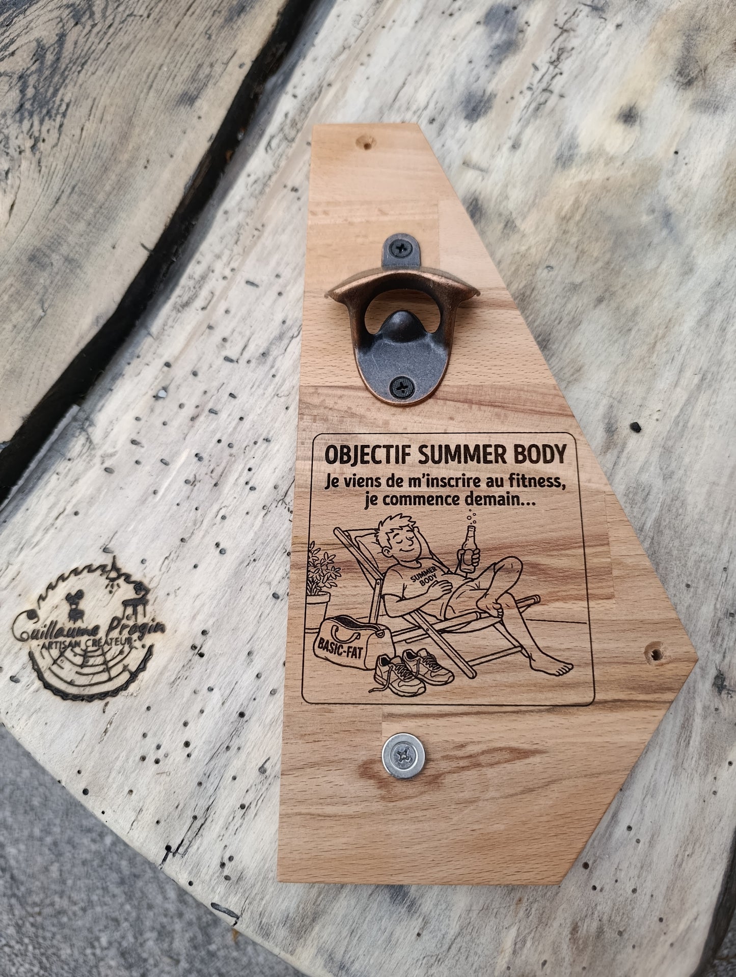 Décapsuleur humoristique "fitness"