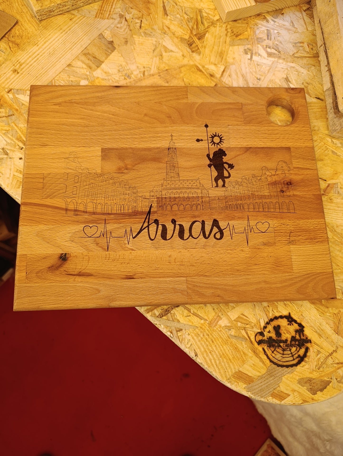 Planche apéritive "place d'Arras "33x25cm