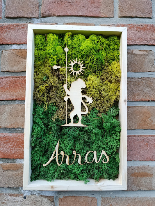 Cadre végétal stabilisé lion d'Arras 38x25cm