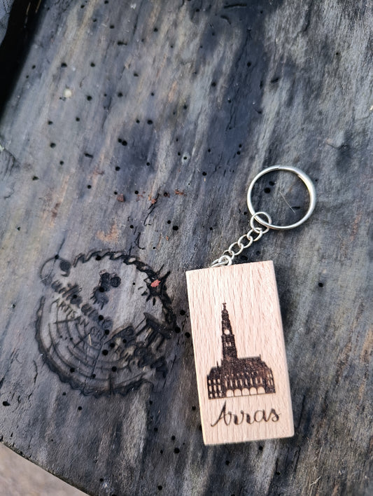 Porte clés rectangulaire beffroi 5x3x1cm